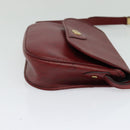 Christian Dior Honeycomb Canvas Shoulder Bag PVC Red Gold Auth 134766-4