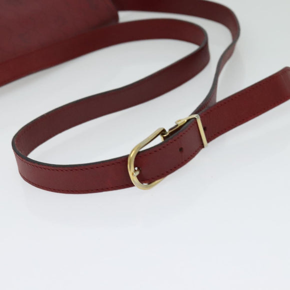 Christian Dior Honeycomb Canvas Shoulder Bag PVC Red Gold Auth 134766