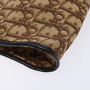 Christian Dior Trotter Canvas Shoulder Bag Brown Gold Auth 134767-14