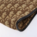 Christian Dior Trotter Canvas Shoulder Bag Brown Gold Auth 134767-15