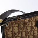 Christian Dior Trotter Canvas Shoulder Bag Brown Gold Auth 134767-10