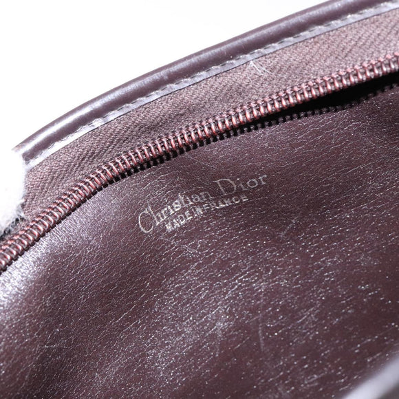 Christian Dior Trotter Canvas Shoulder Bag Brown Gold Auth 134767