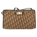 Christian Dior Trotter Canvas Shoulder Bag Brown Gold Auth 134767-13