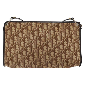 Christian Dior Trotter Canvas Shoulder Bag Brown Gold Auth 134767 - 0