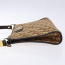 Christian Dior Trotter Canvas Shoulder Bag Brown Gold Auth 134767-4