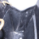 Salvatore Ferragamo Gancini Chain Shoulder Bag Leather Black Gold Auth 134769-10