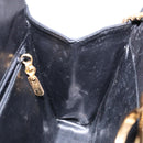 Salvatore Ferragamo Gancini Chain Shoulder Bag Leather Black Gold Auth 134769-19