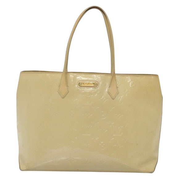 LOUIS VUITTON Monogram Vernis Wilshire MM Hand Bag Broncorail M91441 Auth 134792