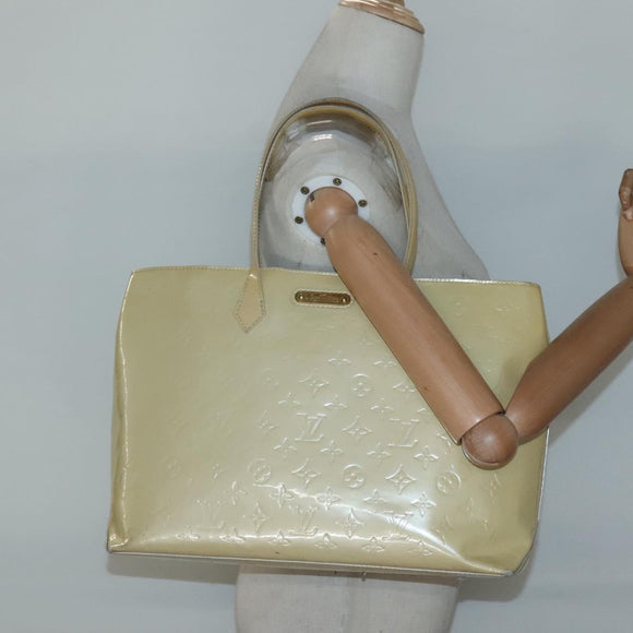 LOUIS VUITTON Monogram Vernis Wilshire MM Hand Bag Broncorail M91441 Auth 134792