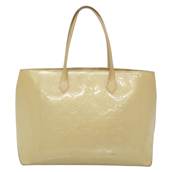 LOUIS VUITTON Monogram Vernis Wilshire MM Hand Bag Broncorail M91441 Auth 134792