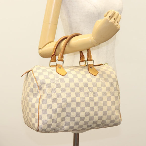 LOUIS VUITTON Damier Azur Speedy 30 Hand Bag N41533 LV Auth 134794
