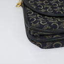 CELINE C Sulky Shoulder Bag Canvas Navy Gold Auth 134821-9