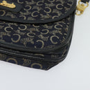 CELINE C Sulky Shoulder Bag Canvas Navy Gold Auth 134821-14