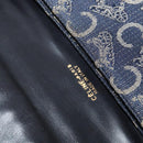 CELINE C Sulky Shoulder Bag Canvas Navy Gold Auth 134821-18
