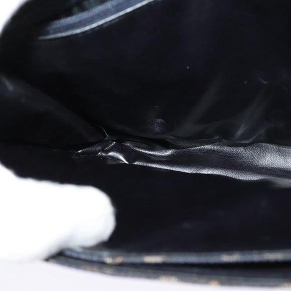 CELINE C Sulky Shoulder Bag Canvas Navy Gold Auth 134821