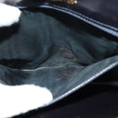 CELINE C Sulky Shoulder Bag Canvas Navy Gold Auth 134821-12