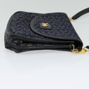 CELINE C Sulky Shoulder Bag Canvas Navy Gold Auth 134821-4