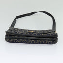 CELINE C Sulky Shoulder Bag Canvas Navy Gold Auth 134821-5