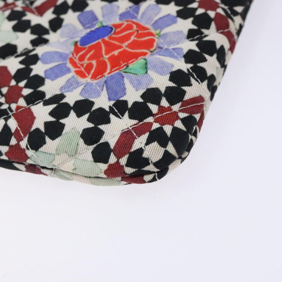 CHANEL Matelasse Clutch Bag Nylon Multicolor Silver CC Auth 134823