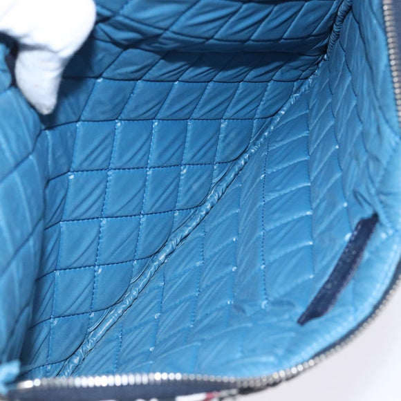 CHANEL Matelasse Clutch Bag Nylon Multicolor Silver CC Auth 134823