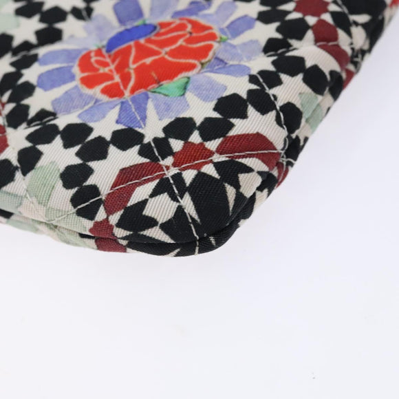 CHANEL Matelasse Clutch Bag Nylon Multicolor Silver CC Auth 134823