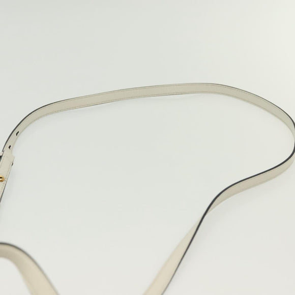 Salvatore Ferragamo Gancini Hand Bag Leather 2way White Gold Auth 134826