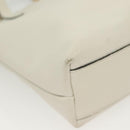 Salvatore Ferragamo Gancini Hand Bag Leather 2way White Gold Auth 134826-15