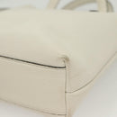 Salvatore Ferragamo Gancini Hand Bag Leather 2way White Gold Auth 134826-10
