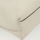 Salvatore Ferragamo Gancini Hand Bag Leather 2way White Gold Auth 134826-16