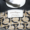 Salvatore Ferragamo Gancini Hand Bag Leather 2way White Gold Auth 134826-12