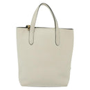 Salvatore Ferragamo Gancini Hand Bag Leather 2way White Gold Auth 134826-2