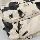 CHANEL Tote Bag Canvas White Silver CC Auth 134829-11