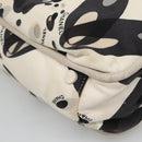 CHANEL Tote Bag Canvas White Silver CC Auth 134829-12