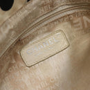CHANEL Tote Bag Canvas White Silver CC Auth 134829-14