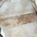 CHANEL Tote Bag Canvas White Silver CC Auth 134829-10