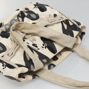 CHANEL Tote Bag Canvas White Silver CC Auth 134829-6