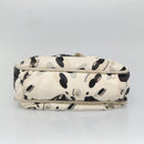 CHANEL Tote Bag Canvas White Silver CC Auth 134829-9