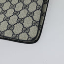 GUCCI GG Supreme Sherry Line Shoulder Bag PVC Navy Gold 41 02 013 Auth 134831-16