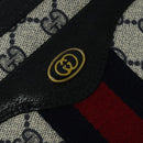 GUCCI GG Supreme Sherry Line Shoulder Bag PVC Navy Gold 41 02 013 Auth 134831-17