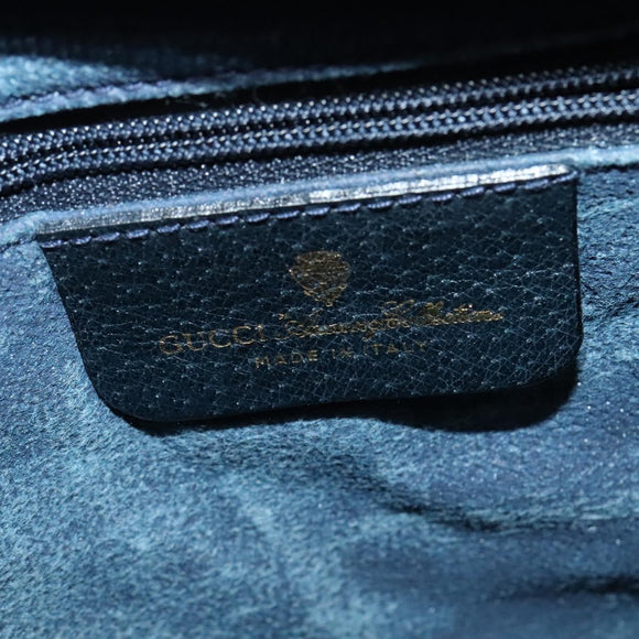 GUCCI GG Supreme Sherry Line Shoulder Bag PVC Navy Gold 41 02 013 Auth 134831