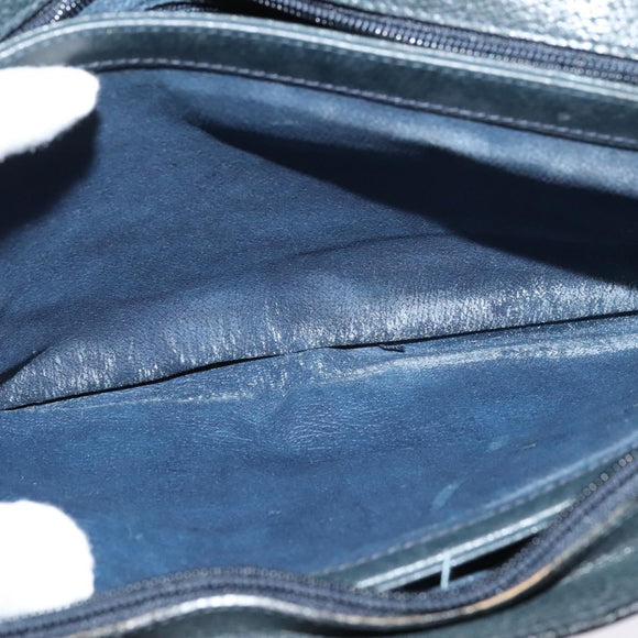 GUCCI GG Supreme Sherry Line Shoulder Bag PVC Navy Gold 41 02 013 Auth 134831