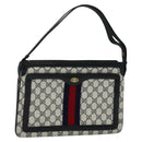 GUCCI GG Supreme Sherry Line Shoulder Bag PVC Navy Gold 41 02 013 Auth 134831-1