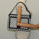 GUCCI GG Supreme Sherry Line Shoulder Bag PVC Navy Gold 41 02 013 Auth 134831-23