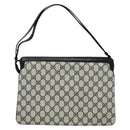 GUCCI GG Supreme Sherry Line Shoulder Bag PVC Navy Gold 41 02 013 Auth 134831-2