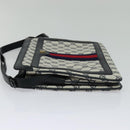 GUCCI GG Supreme Sherry Line Shoulder Bag PVC Navy Gold 41 02 013 Auth 134831-3