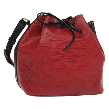 LOUIS VUITTON Epi Petit Noe Bag BiColor Black Red M44017 LV Auth 134840