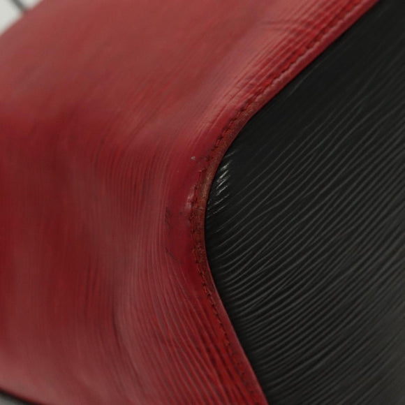 LOUIS VUITTON Epi Petit Noe Bag BiColor Black Red M44017 LV Auth 134840