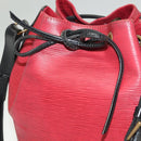 LOUIS VUITTON Epi Petit Noe Bag BiColor Black Red M44017 LV Auth 134840-18