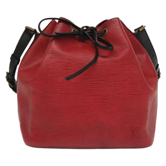 LOUIS VUITTON Epi Petit Noe Bag BiColor Black Red M44017 LV Auth 134840