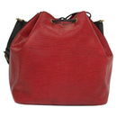 LOUIS VUITTON Epi Petit Noe Bag BiColor Black Red M44017 LV Auth 134840-2